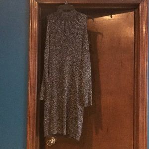 Off the shoulder long sleeve glitter dress